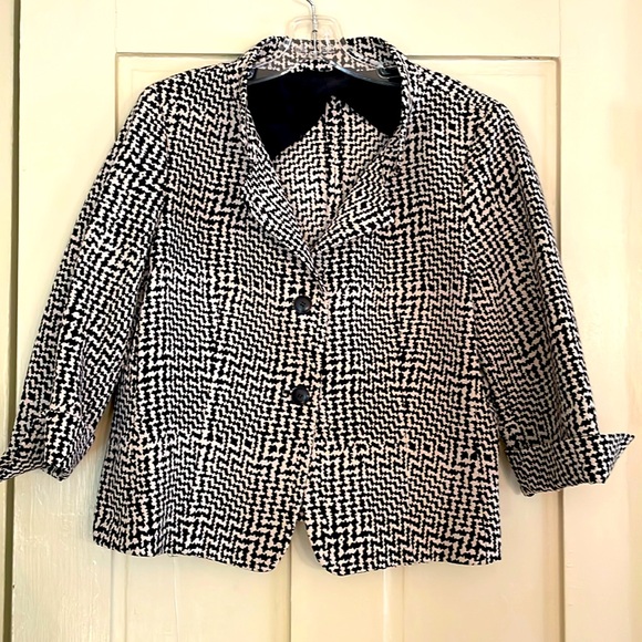 Max Mara cotton blend houndstooth jacket, size 10-12 - Picture 1 of 7
